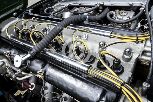 Engine of a 1961 Aston Martin DB4 GT previously owned by Donald Campbell. Creator: Unknown.