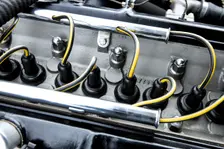 Engine of a 1961 Aston Martin DB4 GT previously owned by Donald Campbell. Creator: Unknown