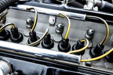 Engine of a 1961 Aston Martin DB4 GT previously owned by Donald Campbell. Creator: Unknown