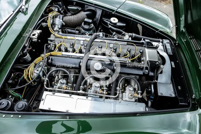 Engine of a 1961 Aston Martin DB4 GT previously owned by Donald Campbell. Creator: Unknown.
