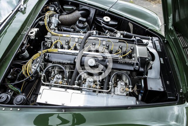Engine of a 1961 Aston Martin DB4 GT previously owned by Donald Campbell. Creator: Unknown.