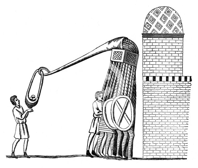 Engine for throwing stones, (1870). Artist: Unknown