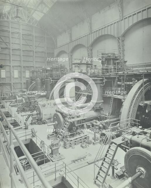 Engine house of Greenwich Generating Station, London, 1906. Artist: Unknown.