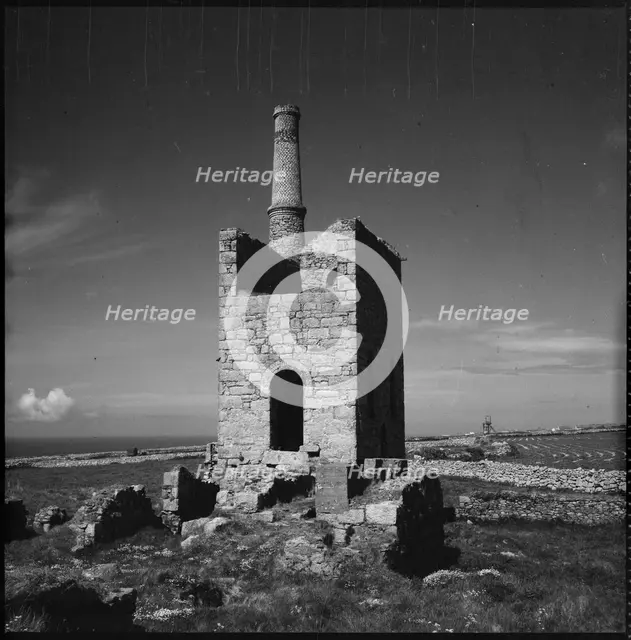 Engine house, Higher Levant Mine, Trewellard, St Just, Cornwall, 1967-1970. Creator: Eileen Deste.