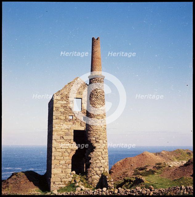 Engine house, West Wheal Owles Mine, Botallack, St Just, Cornwall, 1967-1970. Creator: Eileen Deste.