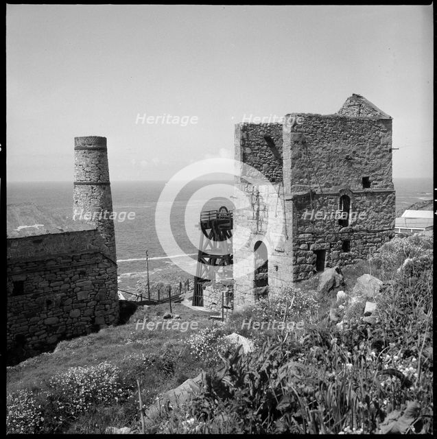 Engine houses, Levant Mine, Trewellard, St Just, Cornwall, 1967-1970. Creator: Eileen Deste.
