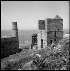 Engine houses, Levant Mine, Trewellard, St Just, Cornwall, 1967-1970. Creator: Eileen Deste