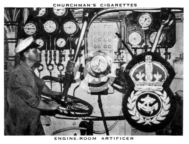 Engine-Room Artificer, 1937.Artist: WA & AC Churchman