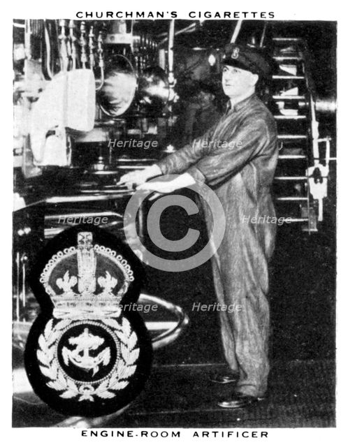 Engine-Room Artificer, 1937.Artist: WA & AC Churchman
