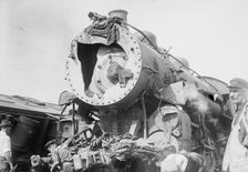 Engine which wrecked train on New Haven, 1913. Creator: Bain News Service