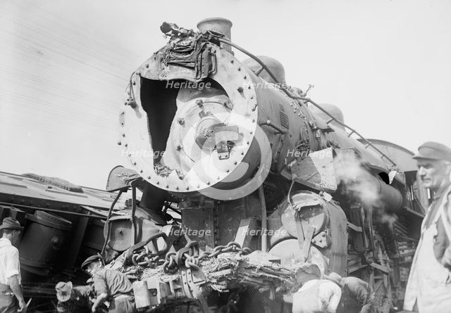 Engine which wrecked train on New Haven, 1913. Creator: Bain News Service.