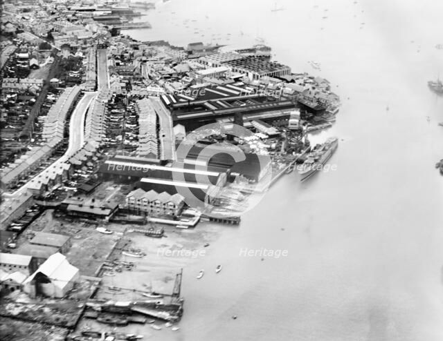 Engineering and boatbuilding works, Thetis Road, Cowes, Isle of Wight, 1928. Artist: Aerofilms.