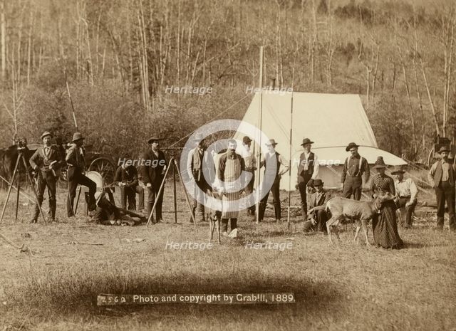 Engineers Corps camp and visitors, 1889. Creator: John C. H. Grabill.