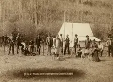Engineers Corps camp and visitors, 1889. Creator: John C. H. Grabill
