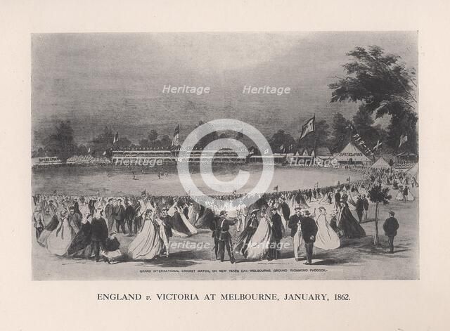England v Victoria at Melbourne, Australia, January 1862 (1912). Artist: Unknown.