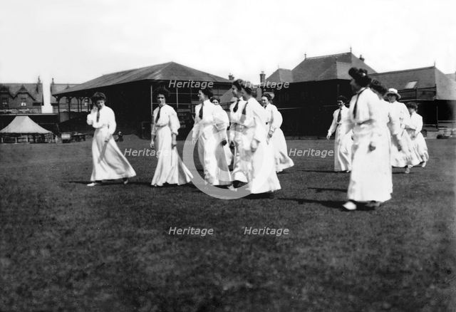 England women's cricket team, Trent Bridge Cricket Ground, Nottingham, Nottinghamshire, pre-1914. Creator: Unknown.