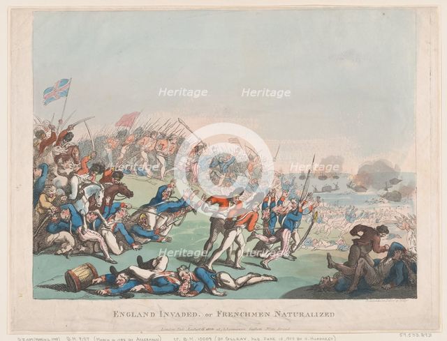 England Invaded or Frenchmen Naturalized, 1803., 1803. Creator: Thomas Rowlandson.