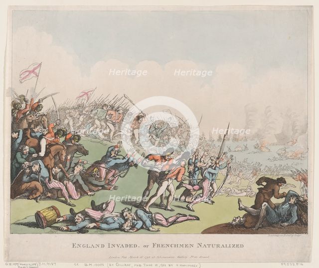 England Invaded, or Frenchmen Naturalized, March 16, 1798., March 16, 1798. Creator: Thomas Rowlandson.