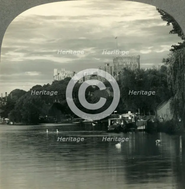 'England's Royal Residence - Windsor Castle from the Thames, Windsor, England', c1930s. Creator: Unknown.