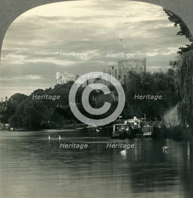 'England's Royal Residence - Windsor Castle from the Thames, Windsor, England', c1930s. Creator: Unknown.