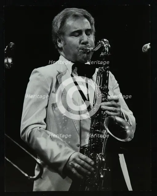 English Tenor saxophonist Stan Robinson playing at the Forum Theatre, Hatfield, Hertfordshire, 1984. Creator: Denis Williams.