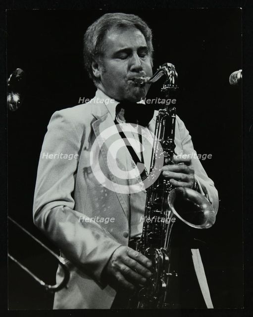 English Tenor saxophonist Stan Robinson playing at the Forum Theatre, Hatfield, Hertfordshire, 1984. Artist: Denis Williams