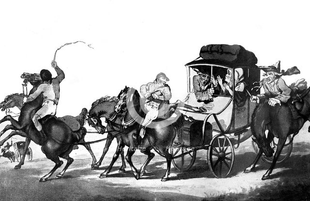 'English Travelling, or the First Stage from Dover', 1785.Artist: Thomas Rowlandson