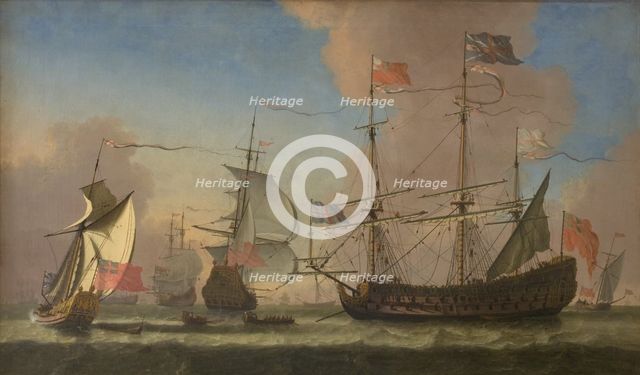 English Warships at Sea in a Fresh Breeze, 1677. Creator: Jan Karel Donatus van Beecq.