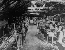 English women making aeroplane [i.e. aeroplane] shafts, between c1915 and c1920. Creator: Bain News Service