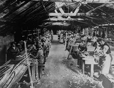 English women making aeroplane [i.e. aeroplane] shafts, between c1915 and c1920. Creator: Bain News Service