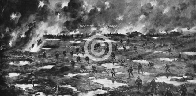 English Attack on July 31, 1917; Advance at dawn, of the infantry.., 1917. Creator: MHK Koekkoek.