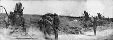 English Attack of July 31, 1917; A battery of large howitzers in action,, 1917. Creator: Unknown