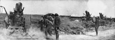 English Attack of July 31, 1917; A battery of large howitzers in action,, 1917. Creator: Unknown