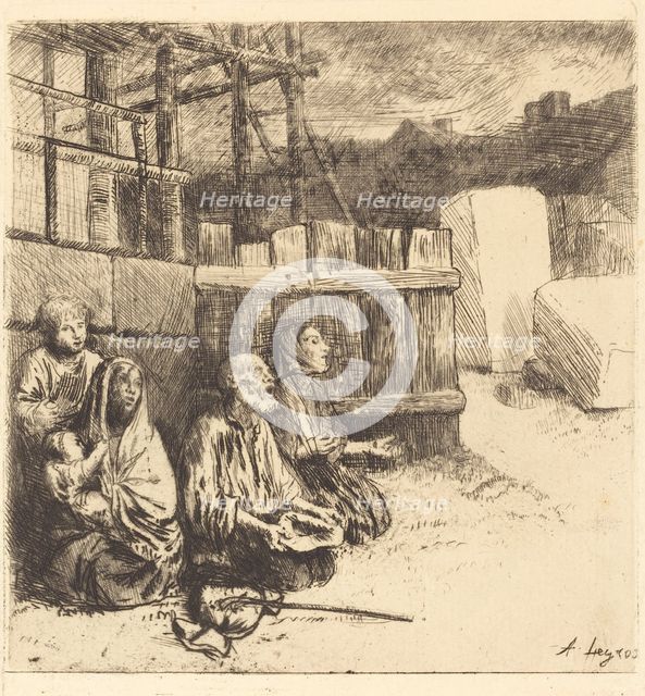 English Beggars (Les mendiants anglais), 1875. Creator: Alphonse Legros.