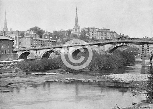 'English Bridge, Shrewsbury', c1896. Artist: Valentine & Sons.