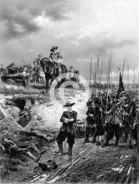 English Civil Wars: Oliver Cromwell (1599-1658) at the Battle of Marston Moor, 2 July 1644. Creator: Unknown.