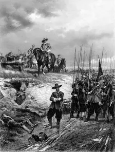 English Civil Wars: Oliver Cromwell (1599-1658) at the Battle of Marston Moor, 2 July 1644. Creator: Unknown