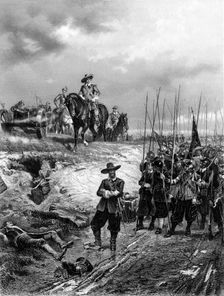 English Civil Wars: Oliver Cromwell (1599-1658) at the Battle of Marston Moor, 2 July 1644. Creator: Unknown