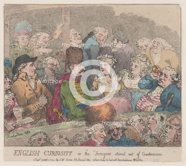 English Curiosity or The Foreigner Stared Out of Countenance, January 1, 1794., January 1, 1794. Creator: Thomas Rowlandson.