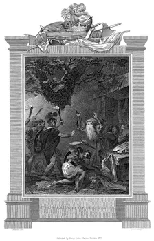 English Druids being massacred by Roman soldiers, c50 AD (c1820)