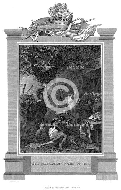 English Druids being massacred by Roman soldiers, c50 AD (c1820). Artist: Unknown