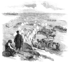 English Encampment on the Coast near Toula, in the Crimea, 1854. Creator: Smyth