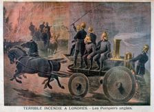 English firemen going to an emergency, 1897. Artist: Henri Meyer