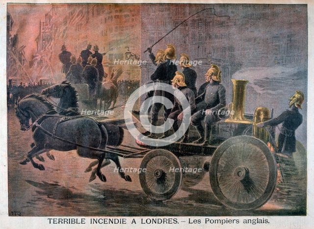 English firemen going to an emergency, 1897. Artist: Henri Meyer