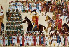 English grandee of the East India Company riding in an Indian procession, 1825-1830