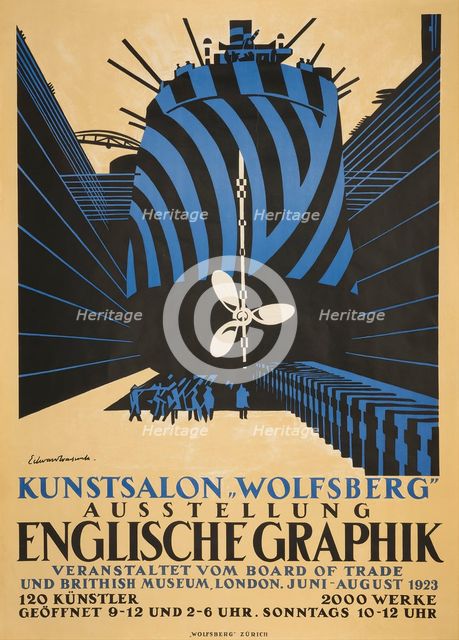 English graphic at the Kunstsalon Wolfsberg, 1923. Creator: Wadsworth, Edward Alexander (1889-1949).