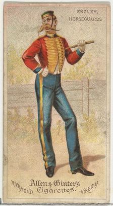English Horseguards, from World's Dudes series (N31) for Allen & Ginter Cigarettes, 1888. Creator: Allen & Ginter