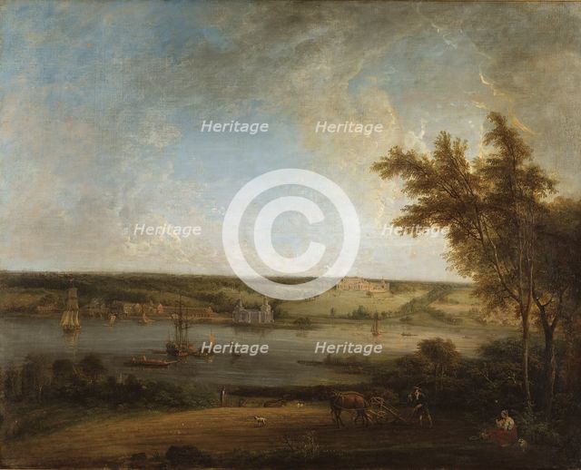 English Landscape from Mistley Hall, Essex, 1772. Creator: Elias Martin.