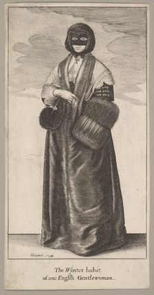 English Lady in Winter Costume (The Winter habit of ane English Gentlewoman), 1644. Creator: Wenceslaus Hollar