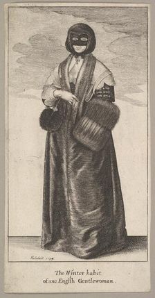 English Lady in Winter Costume (The Winter habit of ane English Gentlewoman), 1644. Creator: Wenceslaus Hollar
